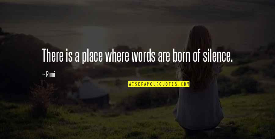 The Place You Were Born Quotes By Rumi: There is a place where words are born