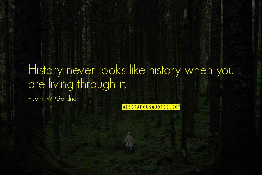 The Plane Crash In Lord Of The Flies Quotes By John W. Gardner: History never looks like history when you are