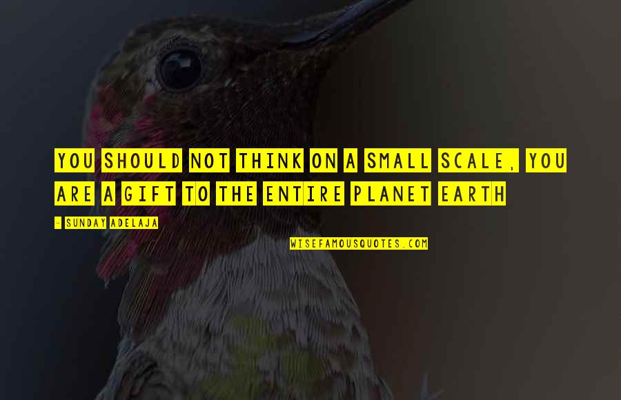The Planet Earth Quotes By Sunday Adelaja: You should not think on a small scale,