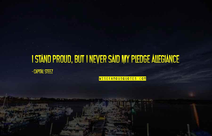 The Pledge Of Allegiance Quotes By Capital STEEZ: I stand proud, but I never said my