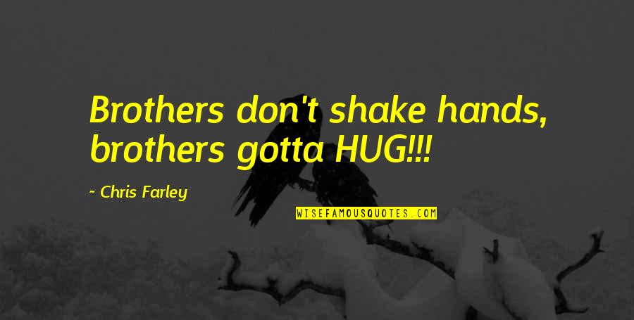 The Poisonwood Tree Quotes By Chris Farley: Brothers don't shake hands, brothers gotta HUG!!!