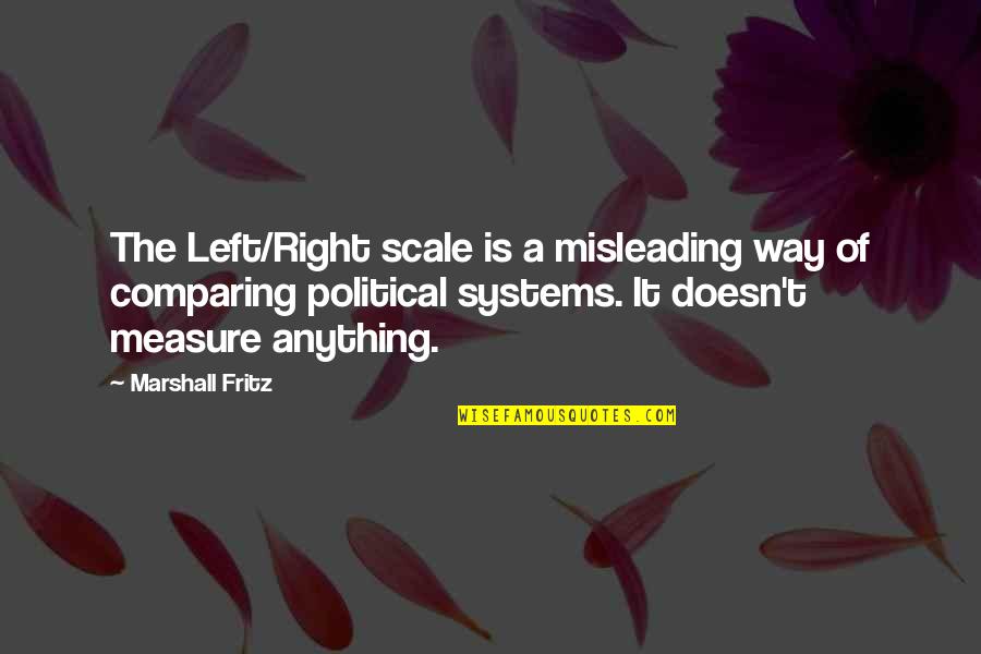 The Political Systems Quotes By Marshall Fritz: The Left/Right scale is a misleading way of The Political Systems Quotes By Marshall Fritz: The Left/Right scale is a misleading way of