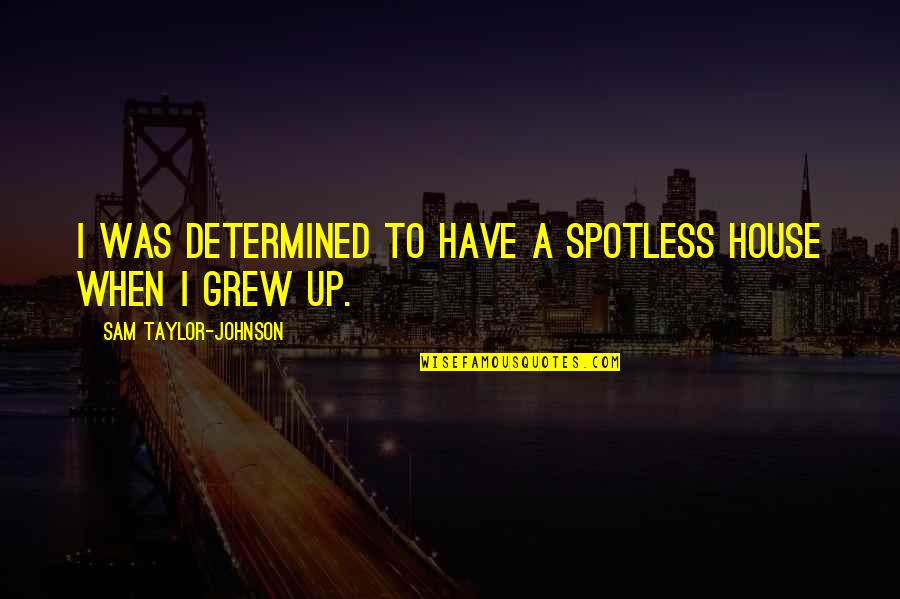 The Potential Of Youth Quotes By Sam Taylor-Johnson: I was determined to have a spotless house The Potential Of Youth Quotes By Sam Taylor-Johnson: I was determined to have a spotless house