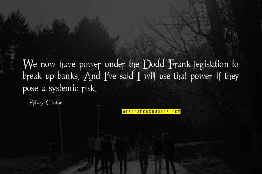 The Power Now Quotes By Hillary Clinton: We now have power under the Dodd-Frank legislation