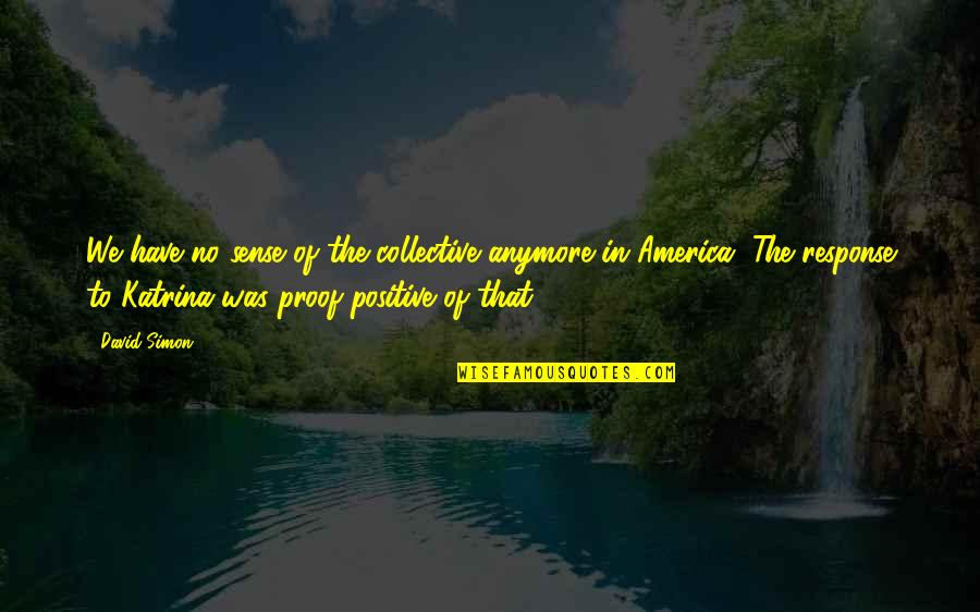 The Power Of A Single Word Quotes By David Simon: We have no sense of the collective anymore