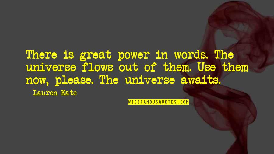 The Power Of The Words Quotes By Lauren Kate: There is great power in words. The universe