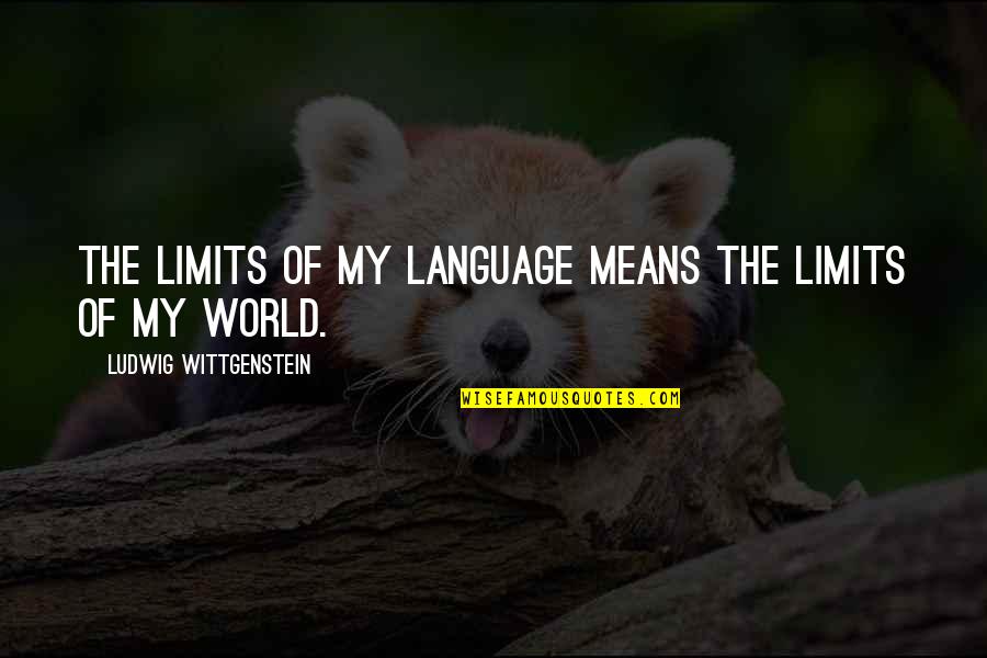 The Power Of The Words Quotes By Ludwig Wittgenstein: The limits of my language means the limits