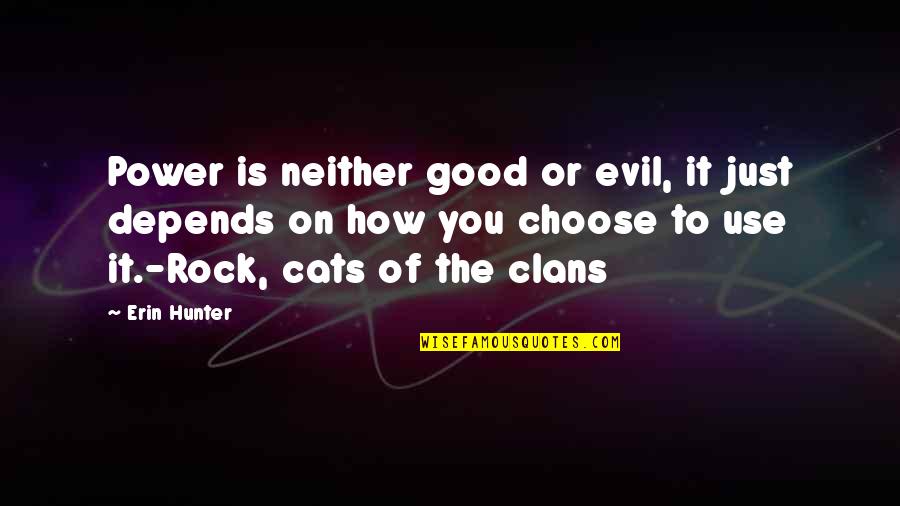 The Power Of You Quotes By Erin Hunter: Power is neither good or evil, it just