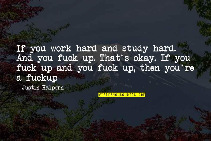 The Present Generation Quotes By Justin Halpern: If you work hard and study hard. And