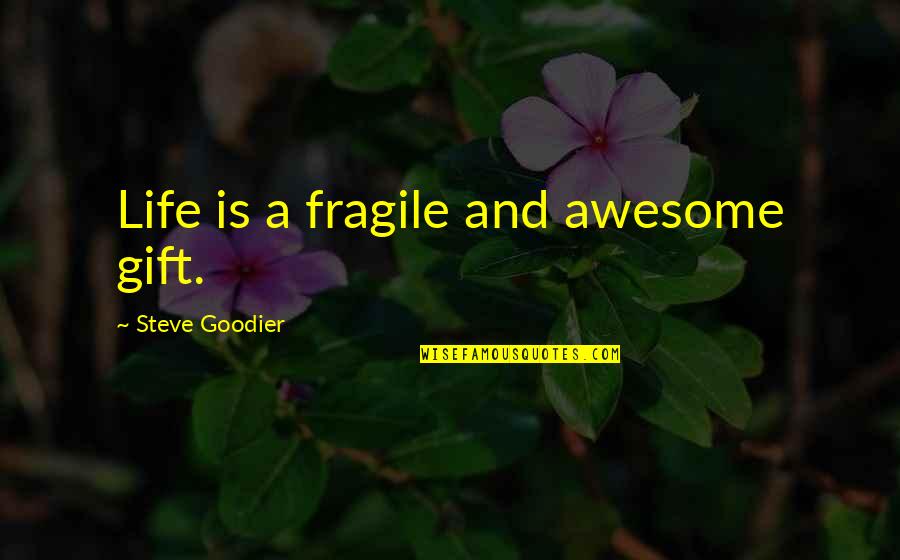 The Present Is A Gift Quotes By Steve Goodier: Life is a fragile and awesome gift. The Present Is A Gift Quotes By Steve Goodier: Life is a fragile and awesome gift.