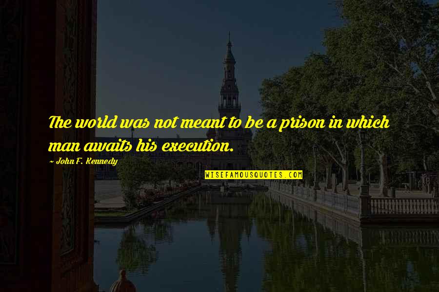 The Prison Quotes By John F. Kennedy: The world was not meant to be a