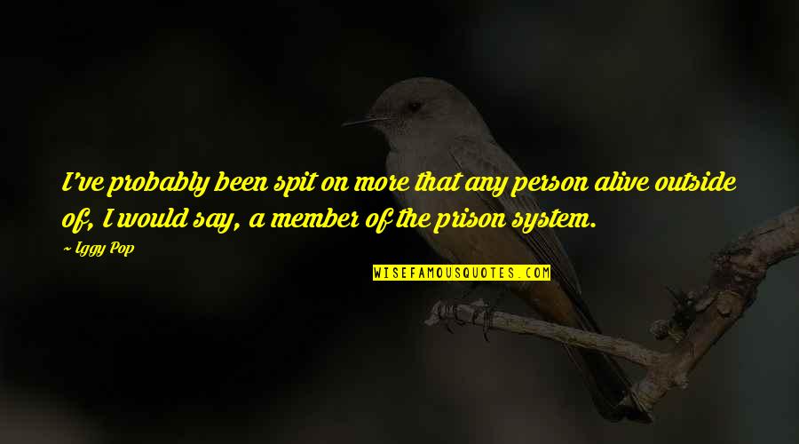 The Prison System Quotes By Iggy Pop: I've probably been spit on more that any