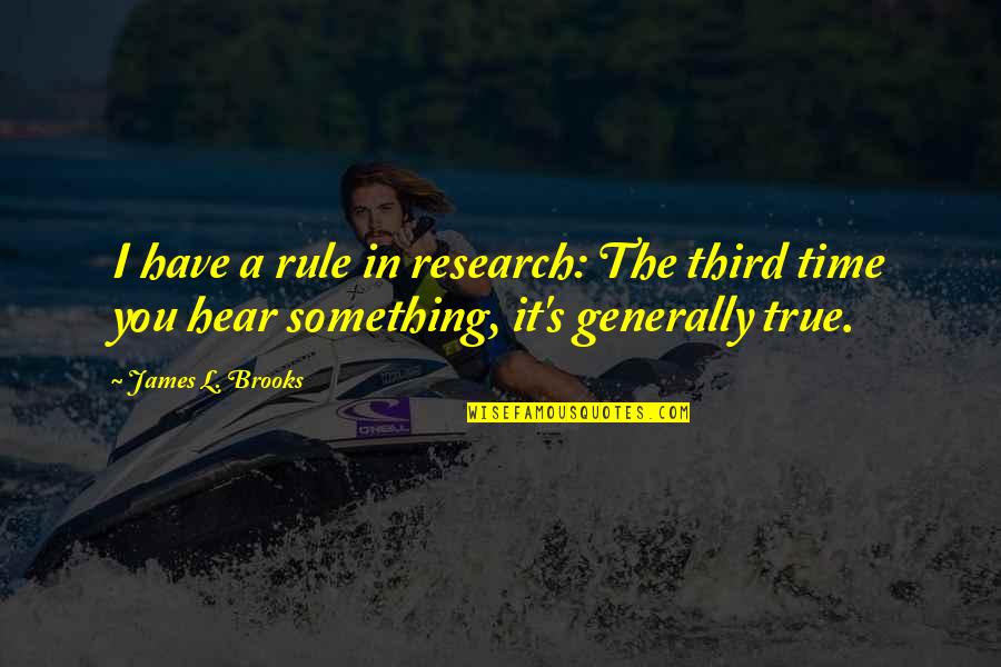 The Privilege Myth Quotes By James L. Brooks: I have a rule in research: The third