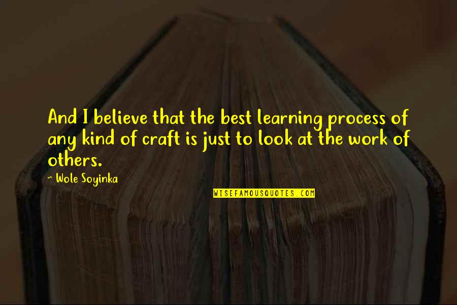 The Process Of Learning Quotes By Wole Soyinka: And I believe that the best learning process