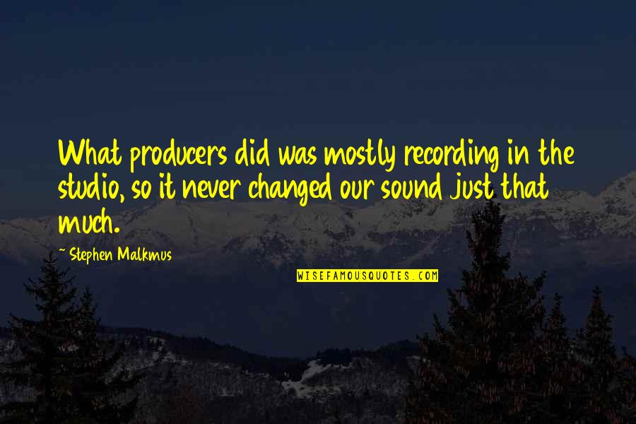 The Producers Quotes By Stephen Malkmus: What producers did was mostly recording in the