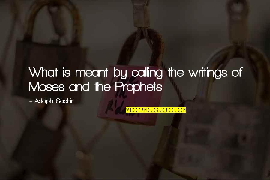 The Prophets Quotes By Adolph Saphir: What is meant by calling the writings of