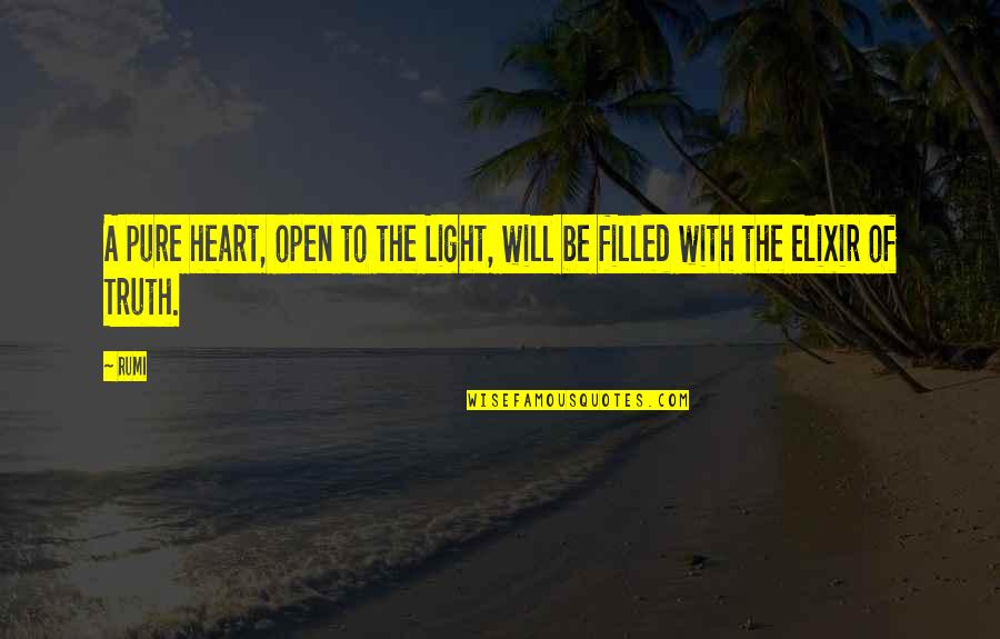 The Pure Of Heart Quotes By Rumi: A pure heart, open to the Light, will