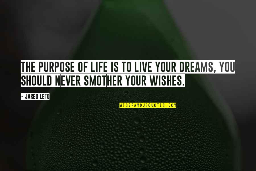 The Purpose Of Dreams Quotes By Jared Leto: The purpose of life is to live your