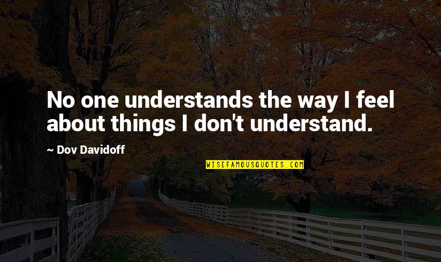 The Purpose Of Music Quotes By Dov Davidoff: No one understands the way I feel about