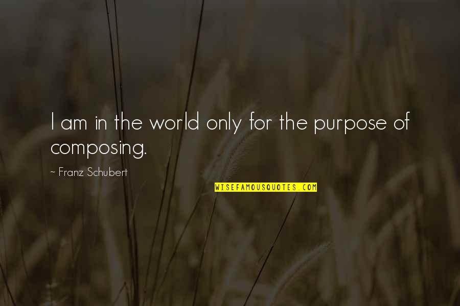 The Purpose Of Music Quotes By Franz Schubert: I am in the world only for the