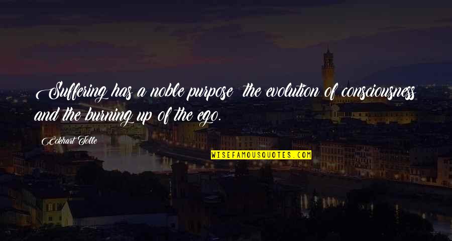 The Purpose Of Suffering Quotes By Eckhart Tolle: Suffering has a noble purpose: the evolution of