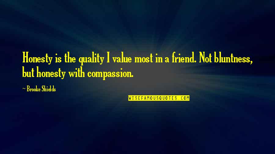 The Quality Of A Friend Quotes By Brooke Shields: Honesty is the quality I value most in