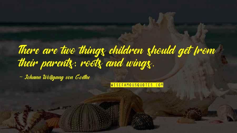 The Queen Protecting The King Quotes By Johann Wolfgang Von Goethe: There are two things children should get from