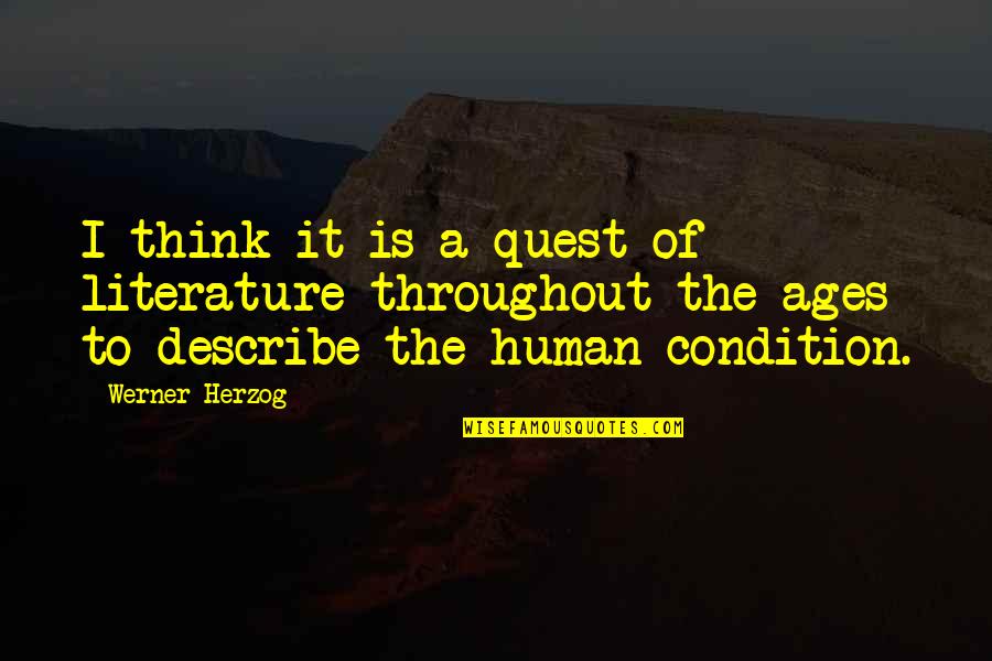 The Quest Quotes By Werner Herzog: I think it is a quest of literature