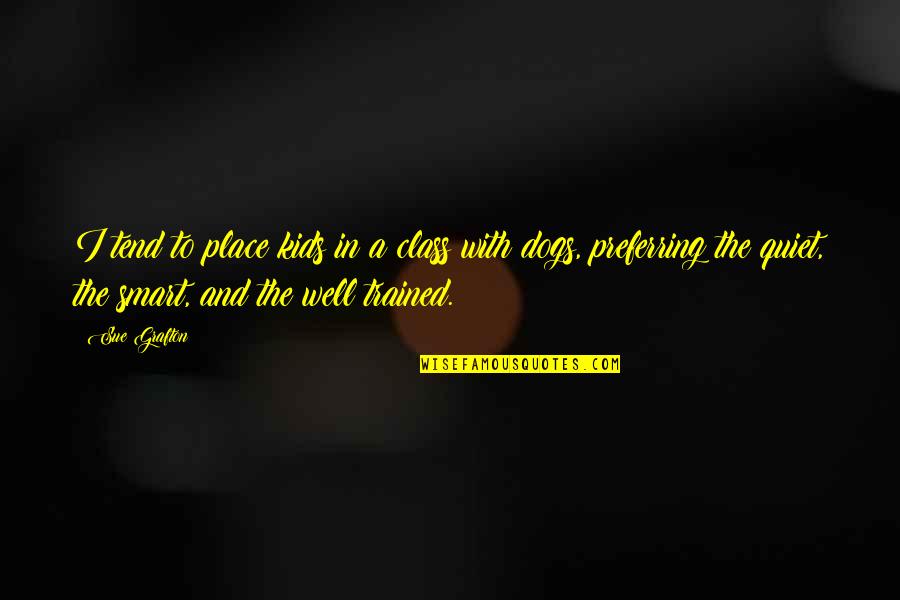 The Quiet Place Quotes By Sue Grafton: I tend to place kids in a class