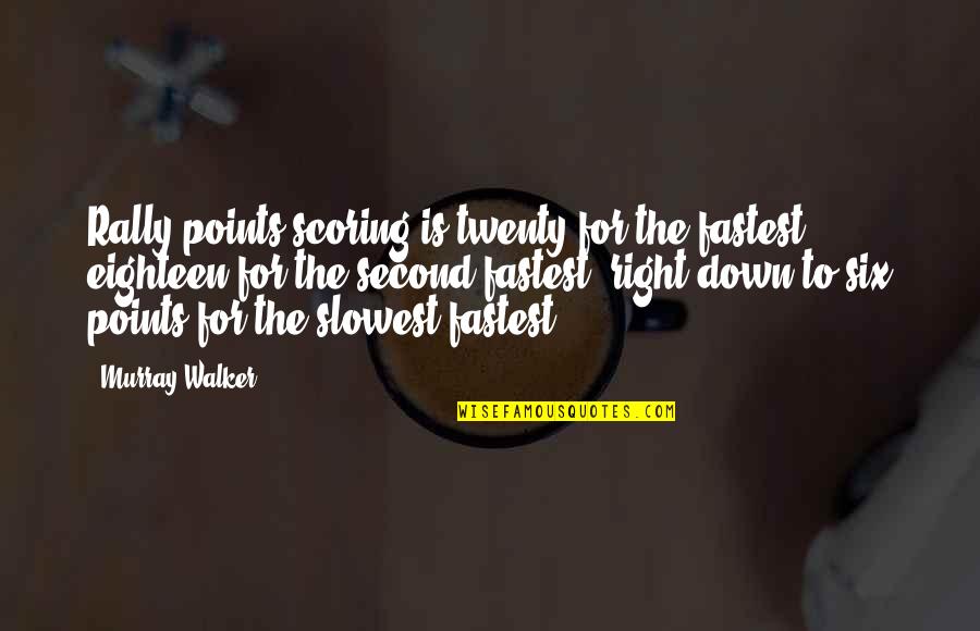 The Racing Quotes By Murray Walker: Rally points scoring is twenty for the fastest,