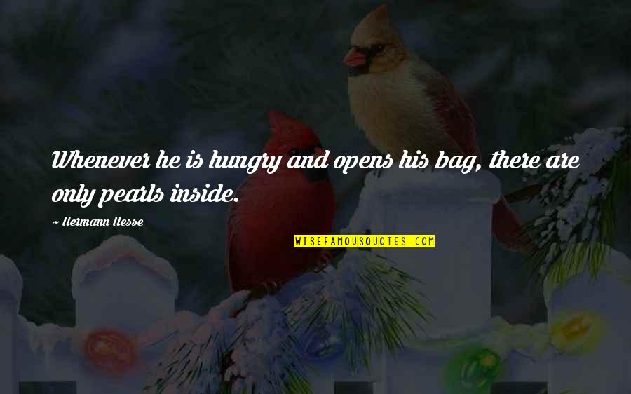 The Raging Sea Quotes By Hermann Hesse: Whenever he is hungry and opens his bag,