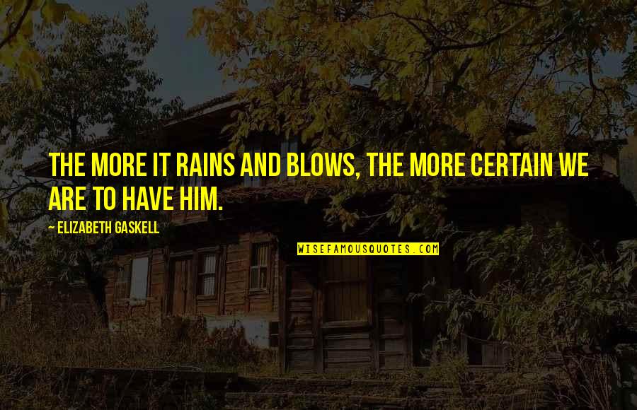 The Rain Quotes By Elizabeth Gaskell: The more it rains and blows, the more The Rain Quotes By Elizabeth Gaskell: The more it rains and blows, the more