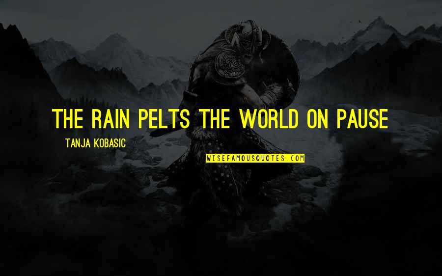 The Rain Quotes By Tanja Kobasic: The rain pelts the world on pause The Rain Quotes By Tanja Kobasic: The rain pelts the world on pause