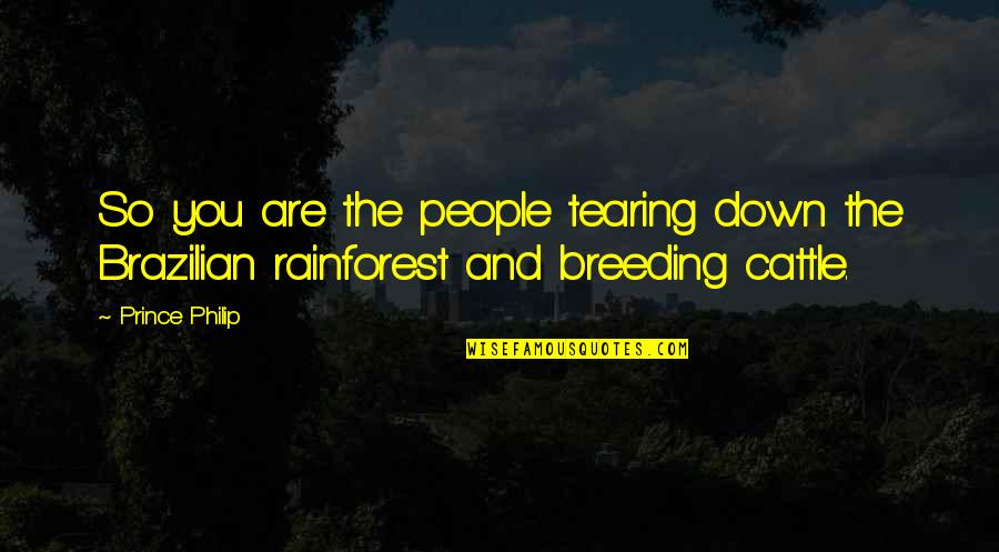 The Rainforest Quotes By Prince Philip: So you are the people tearing down the