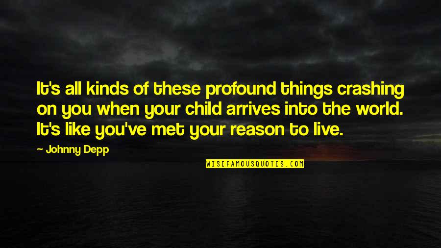 The Reason To Live Quotes By Johnny Depp: It's all kinds of these profound things crashing