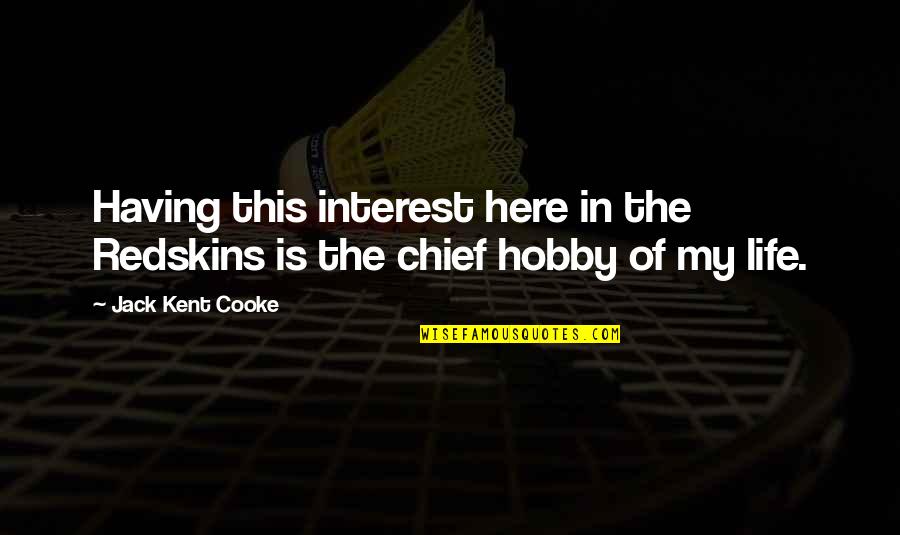 The Redskins Quotes By Jack Kent Cooke: Having this interest here in the Redskins is The Redskins Quotes By Jack Kent Cooke: Having this interest here in the Redskins is