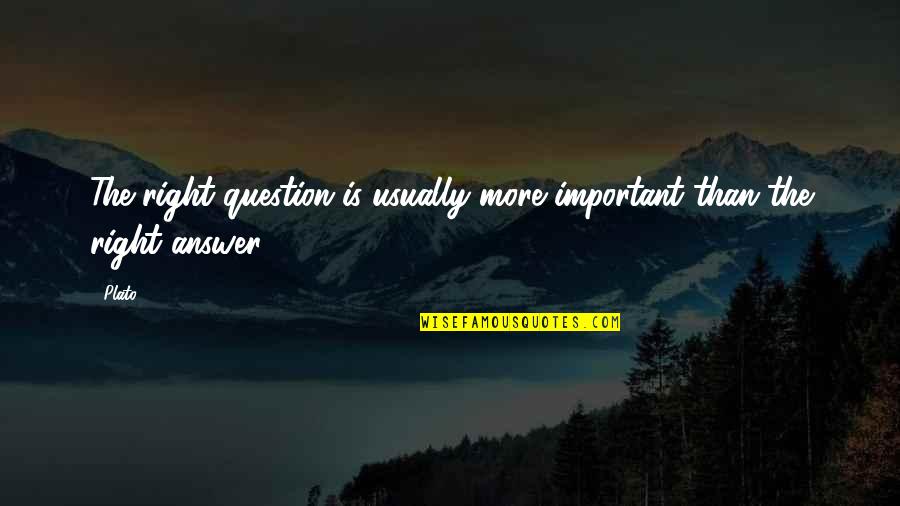 The Right Answer Quotes By Plato: The right question is usually more important than