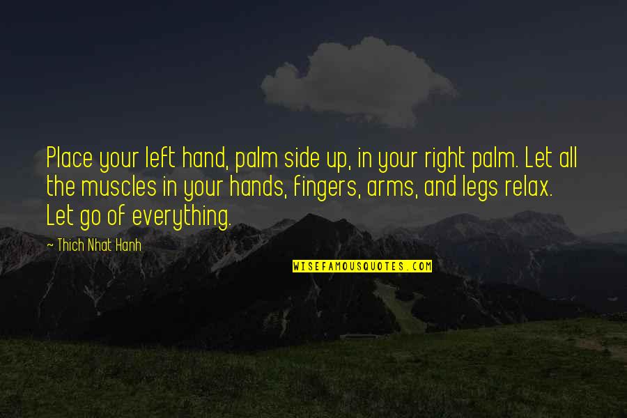 The Right Hand Quotes By Thich Nhat Hanh: Place your left hand, palm side up, in