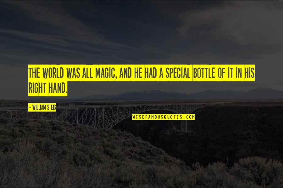 The Right Hand Quotes By William Steig: The world was all magic, and he had