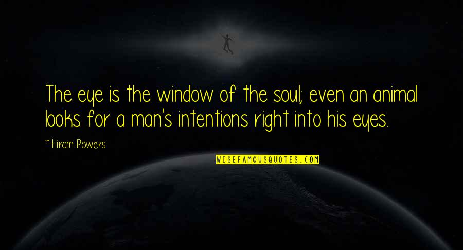 The Right Man Quotes By Hiram Powers: The eye is the window of the soul;