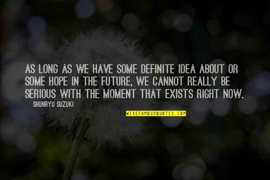 The Right Moment Quotes By Shunryu Suzuki: As long as we have some definite idea
