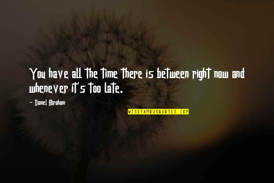The Right Time Is Now Quotes By Daniel Abraham: You have all the time there is between