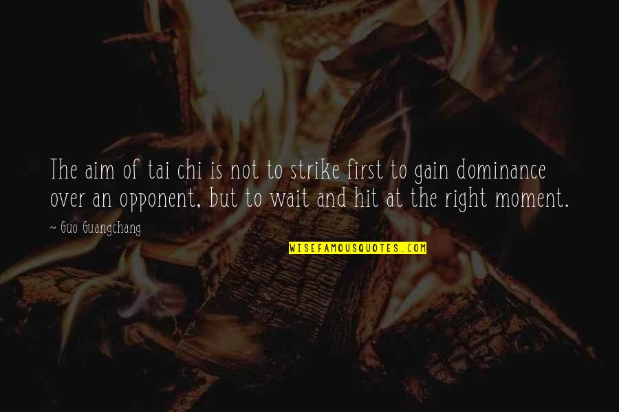 The Right To Strike Quotes By Guo Guangchang: The aim of tai chi is not to