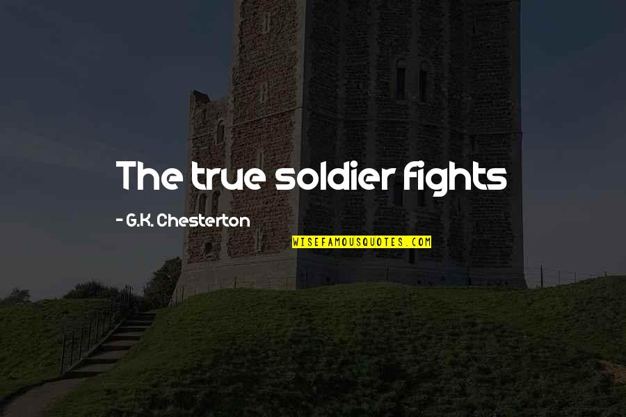 The Ring Frodo Quotes By G.K. Chesterton: The true soldier fights