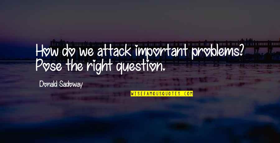 The Ringer Quote Quotes By Donald Sadoway: How do we attack important problems? Pose the