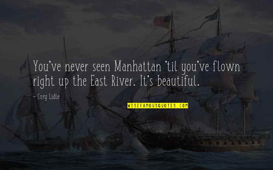 The River Quotes By Cory Lidle: You've never seen Manhattan 'til you've flown right