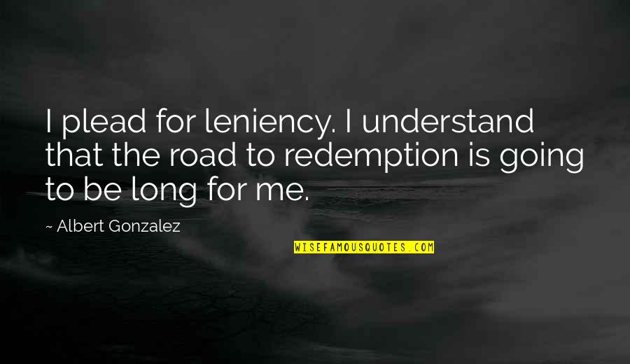 The Road Is Long Quotes By Albert Gonzalez: I plead for leniency. I understand that the