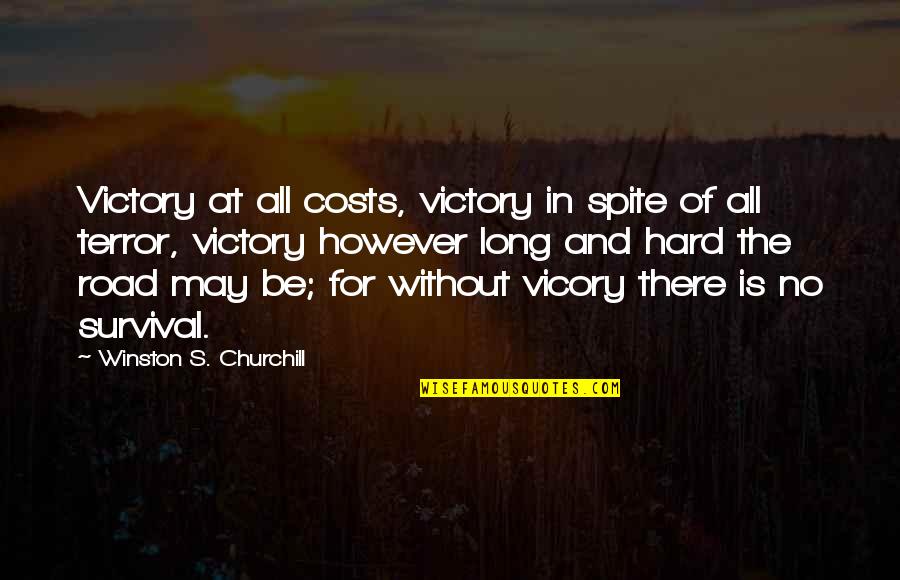 The Road Is Long Quotes By Winston S. Churchill: Victory at all costs, victory in spite of