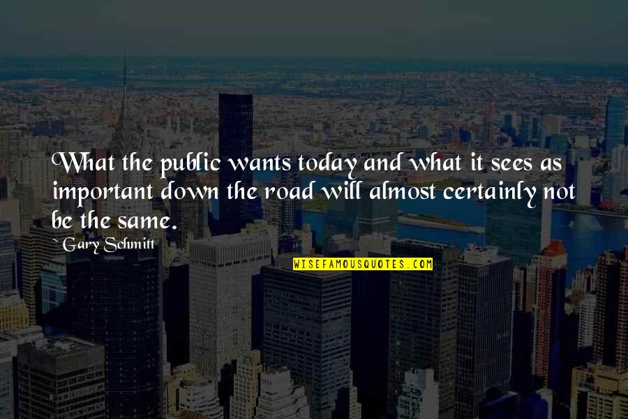 The Road Most Important Quotes By Gary Schmitt: What the public wants today and what it