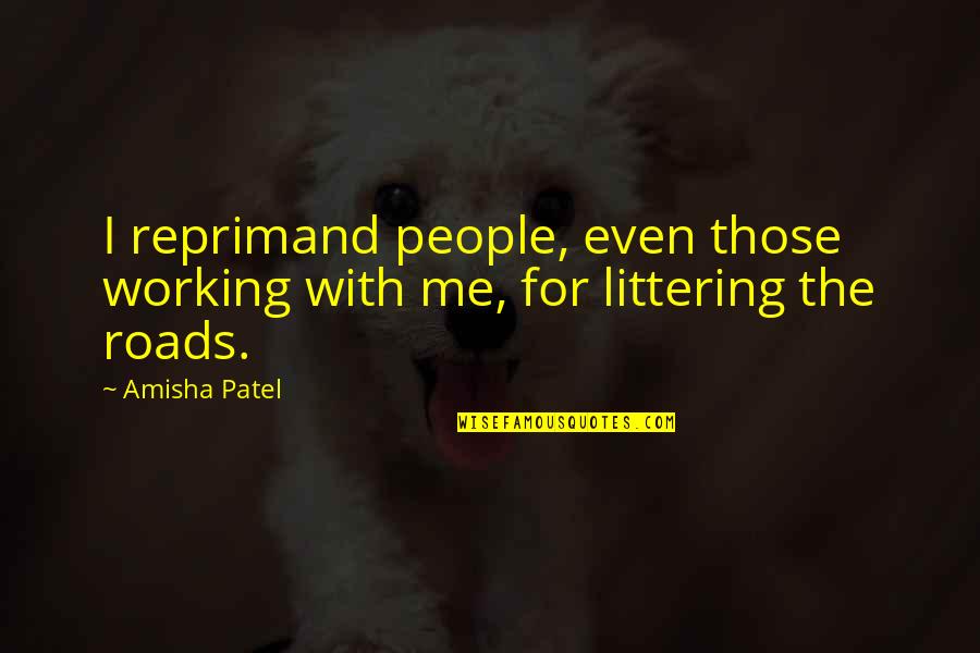 The Roads Quotes By Amisha Patel: I reprimand people, even those working with me,